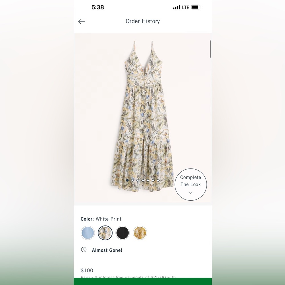 Abercrombie & Fitch button through maxi dress size medium “white print”